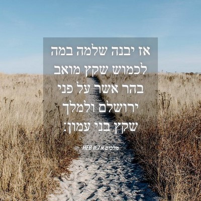 Picture 04 - מלכים א 11:7 HEB - אז יבנה שלמה במה לכמוש שקץ - Bible Verse Picture