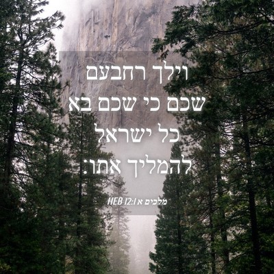 Picture 04 - מלכים א 12:1 HEB - וילך רחבעם שכם כי שכם בא כל - Bible Verse Picture