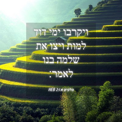 Picture 04 - מלכים א 2:1 HEB - ויקרבו ימי דוד למות ויצו את - Bible Verse Picture