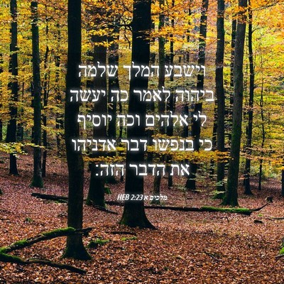 Picture 04 - מלכים א 2:23 HEB - וישבע המלך שלמה ביהוה לאמר - Bible Verse Picture