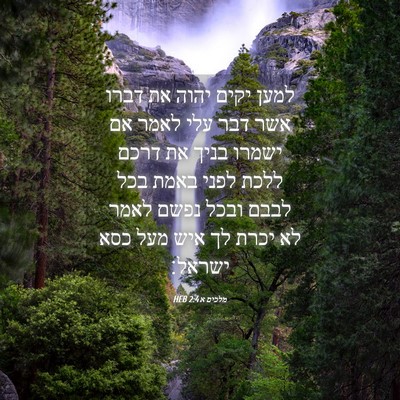 Picture 04 - מלכים א 2:4 HEB - למען יקים יהוה את דברו אשר - Bible Verse Picture