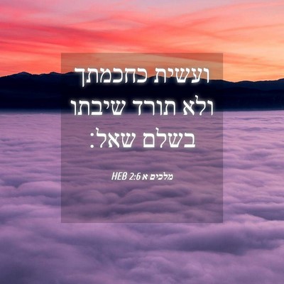 Picture 04 - מלכים א 2:6 HEB - ועשית כחכמתך ולא תורד - Bible Verse Picture