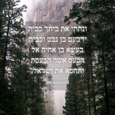 Picture 04 - מלכים א 21:22 HEB - ונתתי את ביתך כבית ירבעם בן - Bible Verse Picture