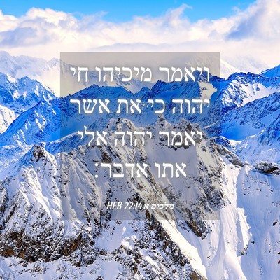 Picture 04 - מלכים א 22:14 HEB - ויאמר מיכיהו חי יהוה כי את - Bible Verse Picture
