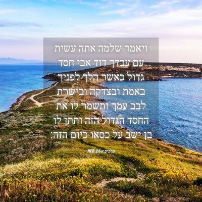 Picture 04 - מלכים א 3:6 HEB - ויאמר שלמה אתה עשית עם עבדך - Bible Verse Picture