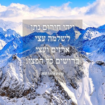 Picture 04 - מלכים א 5:10 HEB - ויהי חירום נתן לשלמה עצי - Bible Verse Picture