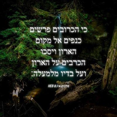Picture 04 - מלכים א 8:7 HEB - כי הכרובים פרשים כנפים אל - Bible Verse Picture