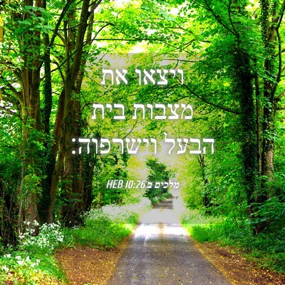 Picture 04 - מלכים ב 10:26 HEB - ויצאו את מצבות בית הבעל - Bible Verse Picture