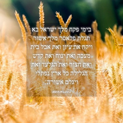 Picture 04 - מלכים ב 15:29 HEB - בימי פקח מלך ישראל בא תגלת - Bible Verse Picture