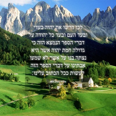 Picture 04 - מלכים ב 22:13 HEB - לכו דרשו את יהוה בעדי ובעד - Bible Verse Picture