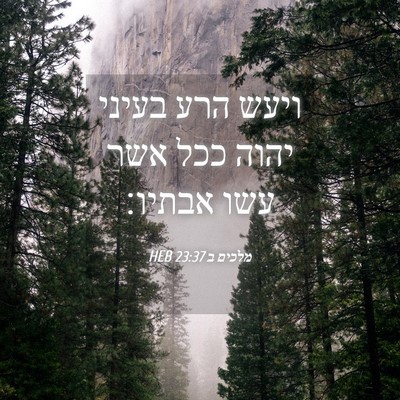 Picture 04 - מלכים ב 23:37 HEB - ויעש הרע בעיני יהוה ככל אשר - Bible Verse Picture