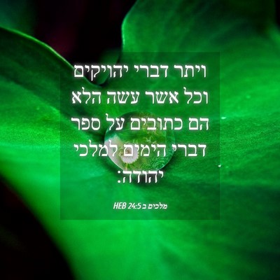 Picture 04 - מלכים ב 24:5 HEB - ויתר דברי יהויקים וכל אשר - Bible Verse Picture