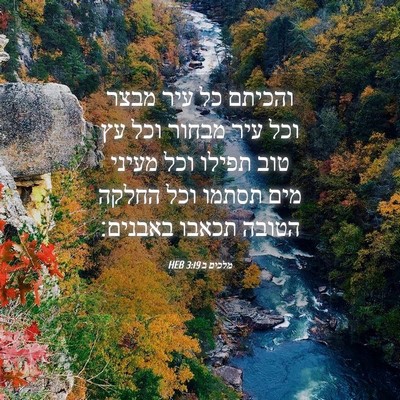 Picture 04 - מלכים ב 3:19 HEB - והכיתם כל עיר מבצר וכל עיר - Bible Verse Picture