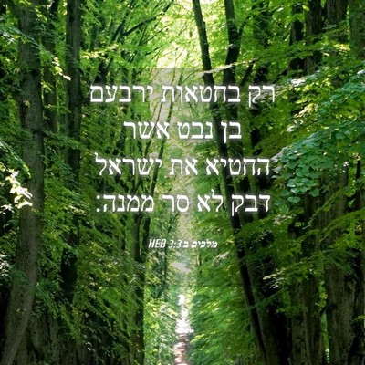 Picture 04 - מלכים ב 3:3 HEB - רק בחטאות ירבעם בן נבט אשר - Bible Verse Picture