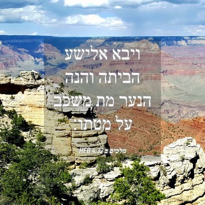Picture 04 - מלכים ב 4:32 HEB - ויבא אלישע הביתה והנה הנער - Bible Verse Picture