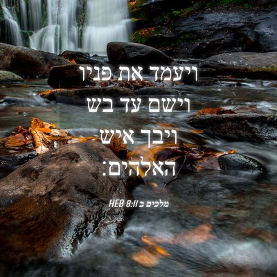 Picture 04 - מלכים ב 8:11 HEB - ויעמד את פניו וישם עד בש - Bible Verse Picture