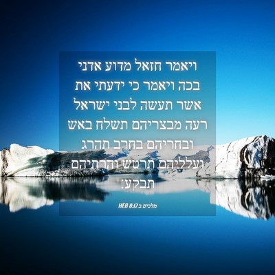 Picture 04 - מלכים ב 8:12 HEB - ויאמר חזאל מדוע אדני בכה - Bible Verse Picture