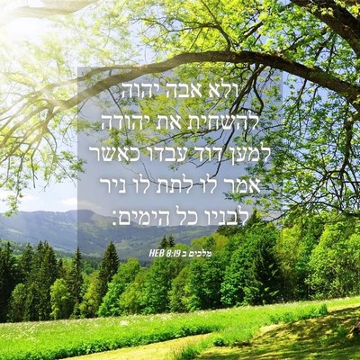 Picture 04 - מלכים ב 8:19 HEB - ולא אבה יהוה להשחית את - Bible Verse Picture