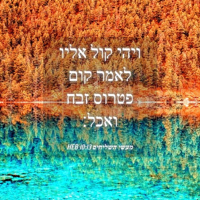 Picture 04 - מעשי השליחים 10:13 HEB - ויהי קול אליו לאמר קום - Bible Verse Picture