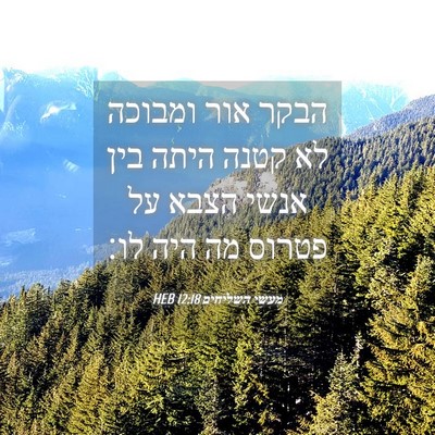 Picture 04 - מעשי השליחים 12:18 HEB - הבקר אור ומבוכה לא קטנה - Bible Verse Picture