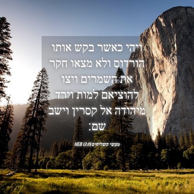 Picture 04 - מעשי השליחים 12:19 HEB - ויהי כאשר בקש אותו הורדוס - Bible Verse Picture