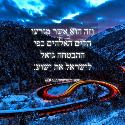 Picture 04 - מעשי השליחים 13:23 HEB - וזה הוא אשר מזרעו הקים - Bible Verse Picture