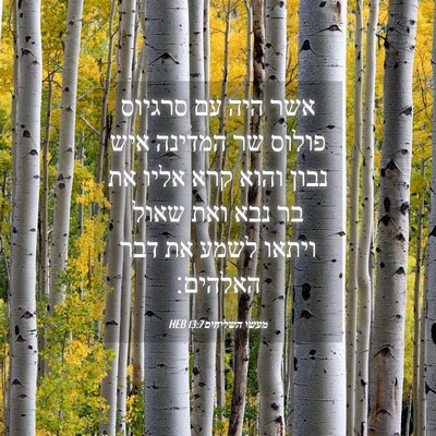 Picture 04 - מעשי השליחים 13:7 HEB - אשר היה עם סרגיוס פולוס שר - Bible Verse Picture