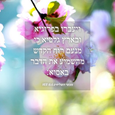 Picture 04 - מעשי השליחים 16:6 HEB - ויעברו בפרוגיא ובארץ גלטיא - Bible Verse Picture