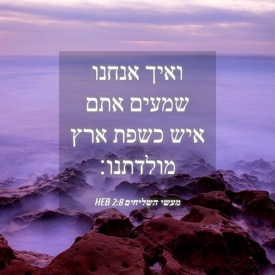 Picture 04 - מעשי השליחים 2:8 HEB - ואיך אנחנו שמעים אתם איש - Bible Verse Picture