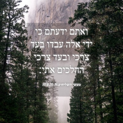 Picture 04 - מעשי השליחים 20:34 HEB - ואתם ידעתם כי ידי אלה עבדו - Bible Verse Picture