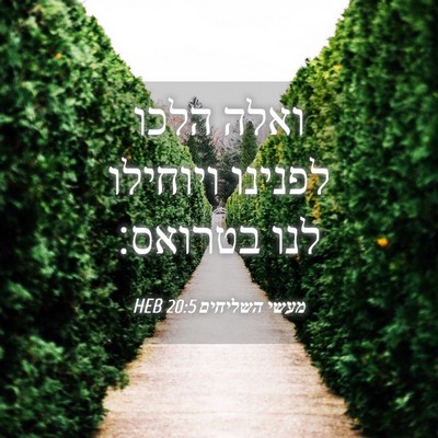 Picture 04 - מעשי השליחים 20:5 HEB - ואלה הלכו לפנינו ויוחילו - Bible Verse Picture