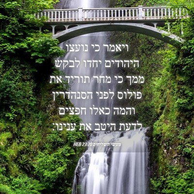 Picture 04 - מעשי השליחים 23:20 HEB - ויאמר כי נועצו היהודים - Bible Verse Picture