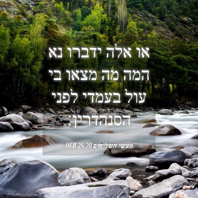 Picture 04 - מעשי השליחים 24:20 HEB - או אלה ידברו נא המה מה מצאו - Bible Verse Picture