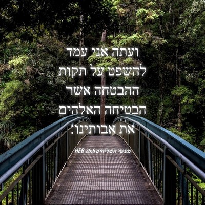 Picture 04 - מעשי השליחים 26:6 HEB - ועתה אני עמד להשפט על תקות - Bible Verse Picture