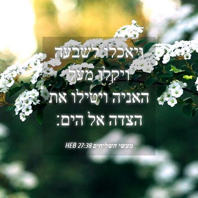 Picture 04 - מעשי השליחים 27:38 HEB - ויאכלו לשבעה ויקלו מעל - Bible Verse Picture