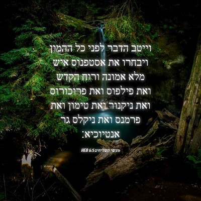 Picture 04 - מעשי השליחים 6:5 HEB - וייטב הדבר לפני כל ההמון - Bible Verse Picture