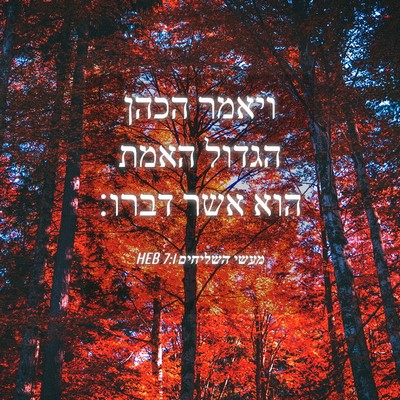 Picture 04 - מעשי השליחים 7:1 HEB - ויאמר הכהן הגדול האמת הוא - Bible Verse Picture