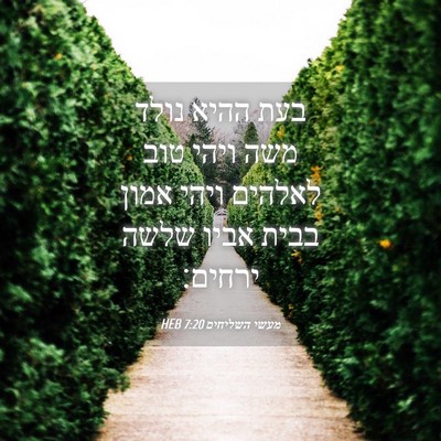 Picture 04 - מעשי השליחים 7:20 HEB - בעת ההיא נולד משה ויהי טוב - Bible Verse Picture