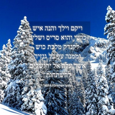 Picture 04 - מעשי השליחים 8:27 HEB - ויקם וילך והנה איש כושי - Bible Verse Picture