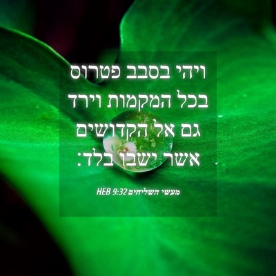 Picture 04 - מעשי השליחים 9:32 HEB - ויהי בסבב פטרוס בכל המקמות - Bible Verse Picture