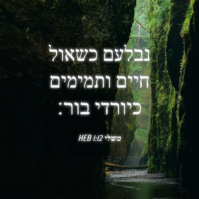 Picture 04 - משלי 1:12 HEB - נבלעם כשאול חיים ותמימים - Bible Verse Picture