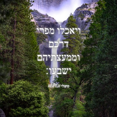 Picture 04 - משלי 1:31 HEB - ויאכלו מפרי דרכם וממעצתיהם - Bible Verse Picture