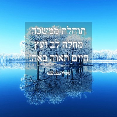 Picture 04 - משלי 13:12 HEB - תוחלת ממשכה מחלה לב ועץ - Bible Verse Picture
