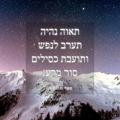 Picture 04 - משלי 13:19 HEB - תאוה נהיה תערב לנפש ותועבת - Bible Verse Picture