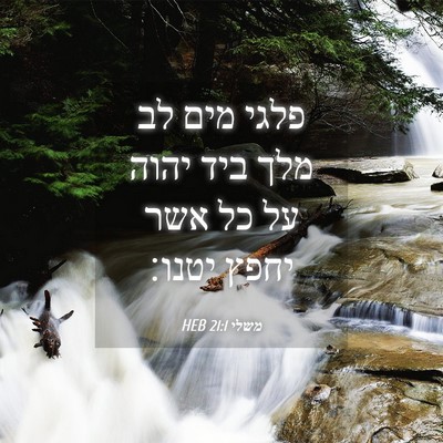 Picture 04 - משלי 21:1 HEB - פלגי מים לב מלך ביד יהוה על - Bible Verse Picture