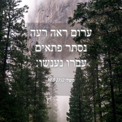 Picture 04 - משלי 27:12 HEB - ערום ראה רעה נסתר פתאים - Bible Verse Picture