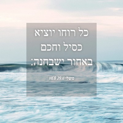 Picture 04 - משלי 29:11 HEB - כל רוחו יוציא כסיל וחכם - Bible Verse Picture