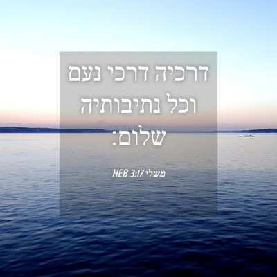 Picture 04 - משלי 3:17 HEB - דרכיה דרכי נעם וכל - Bible Verse Picture