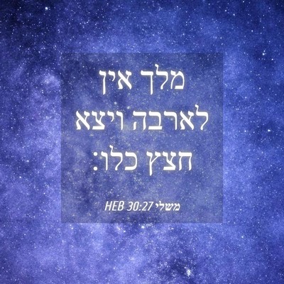 Picture 04 - משלי 30:27 HEB - מלך אין לארבה ויצא חצץ - Bible Verse Picture