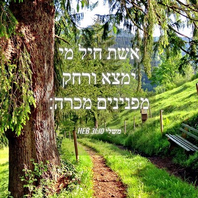 Picture 04 - משלי 31:10 HEB - אשת חיל מי ימצא ורחק - Bible Verse Picture